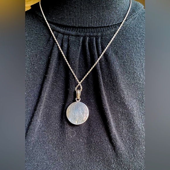 Larimar pendant necklace. 925 sterling silver chain and inlay. - Picture 4 of 5